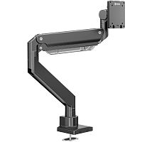 ONKRONG130BLACK Кронштейн для мониторов ONKRON/ 17-57" ГАЗЛИФТ макс 200*200 наклон -20"/+60", поворот +90° ~-90°, угол вращения VESA 180", 2 колена, вылет от основания 0-585мм, вертик перемещение 325-655мм, вес 2-27кг, портретная/альбомная ориентация, чер