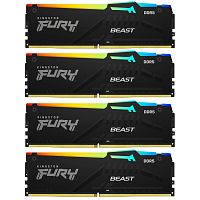 KF556C40BBAK4-128 Оперативная память DDR5 4x32GB 5600MHz Kingston KF556C40BBAK4-128 Fury Beast Black RGB RTL Gaming PC5-44800 CL40 DIMM 288-pin 1.25В dual rank с радиатором Ret [KF556C40BBAK4-128]
