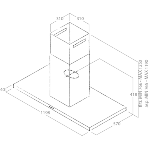 THINISLANDIX/A/120-PRF0144973 Вытяжки Elica/ Островная, 120 см, 1200 м3/ч, нержавеющая сталь фото 6