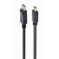 CC-DP-HDMI-1M Кабель DisplayPort-HDMI Cablexpert CC-DP-HDMI-1M 1м, 20M/19M, черный, экран, пакет (CC-DP-HDMI-1M) (079990) {100}