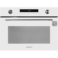 MCMO5015MFW Встраиваемый духовой шкаф MAUNFELD/ Компактный духовой шкаф с функцией СВЧ, 50 л, 8 режимов, сенсорное управление + ручки PUSH PULL, гриль, автоматическое выключение, цвет: белый, фурнитура: нержавеющая сталь