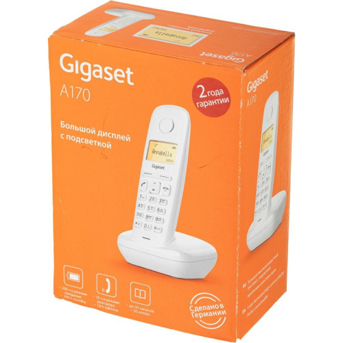 S30852-H2802-S302 Р/Телефон Dect Gigaset A170 SYS RUS белый АОН фото 8