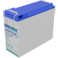 FT12-50S Батарея Vektor Battery серия FT (S), FT 12-50S, напряжение 12В, емкость 52,5 Ач (разряд 10 часов), макс. ток разряда (5 сек.) 525А, макс. ток заряда 15,7 А, свинцово-кислотная типа AGM, клеммы M6, ДxШxВ 291x106x223мм., вес 15,3 кг., срок службы 1