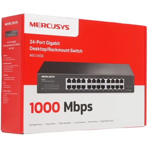 MS124GS Коммутатор/ 24-Port Gigabit Desktop/Rackmount Switch фото 8 MS124GS Коммутатор/ 24-Port Gigabit Desktop/Rackmount Switch фото 8