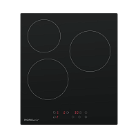 Встраиваемая электрическая панель HOMSair/ Встраиваемая электрическая варочная панель, стеклокерамика,45 см, 3 конфорки, сенсорное управление, дисплей, таймер, блокировка панели, мощность конфорок 1200, 1800, 1800, черный цвет