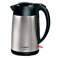 TWK3P420 Чайник BOSCH/ мощность — 2400Вт; объем — 1.7л; корпус — нержавеющая сталь; фильтр от накипи, цвет — черный