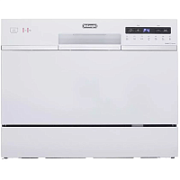DDW07TOnics Посудомоечная машина Delonghi/ Панель управления из акрилата, Вместимость: 6 комплектов, А++, Управление: электронное, Расход воды: 7 л, Уровень шума: 49 дБ, Скрытый нагревательный элемент, Самоочищающийся фильтр, Лоток для столовых приборов,