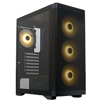 M520-TGBK-ARGB Корпус без блока питания/ Case HSPD M520, Mesh Mid Tower, Black, slide TG, 0.45 SPCC, 4x120mm ARGB (M11-120) ATX, mATX, mITX 160/330/184mm 2x2.5", -, 7xPCI 2xUSB-A 3.0, 1xUSB-A 1.0 390x200x449mm