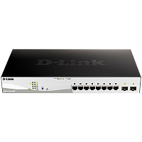 DGS-1210-10MP/F1A Коммутатор/ DGS-1210-10MP/F Smart L2 Switch 8х1000Base-T PoE, 2х1000Base-X SFP, PoE Budget 130W, Compact CLI