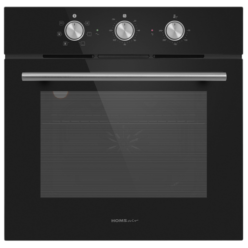 OEF606BK Шкаф духовой электрический HOMSair/ электрический, встраиваемый, механическое управление, 60 л., конвекция, гриль, таймер, черный