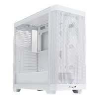 M740-TGWH Корпус без блока питания/ Case HSPD M740, Mesh Mid Tower, White, TG, 0.6 SPCC, no fans, E-ATX, ATX, mATX, mITX, 170/400/200mm, 4x2.5", 2x3.5", 7xPCI, 1xUSB-A 3.0, 1xUSB-C 3.0, 460x218x450mm