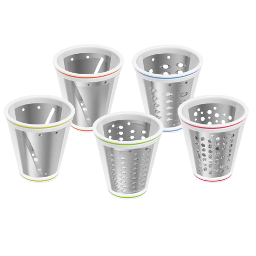 MF-1031OR Овощерезка MAUNFELD/ Овощерезка, 150 Вт, 5 насадок, белый/оранжевый фото 10