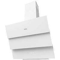 KHC68073GW Вытяжка Korting/ Наклонная, Ширина 60 см, электронное сенсорное управление Touch, 3 режима, 850 м3/ч., таймер, алюминиевый жировой фильтр, LED освещение, белое стекло