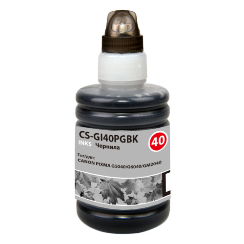 CS-GI40PGBK -/ Чернила Cactus CS-GI40PGBK черный 140мл для Canon Pixma G5040/G6040/GM2040