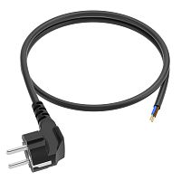 GCR-55367 GCR PRO Кабель питания DIY PROF черный, 5.0m, евровилка угловая Schuko - без разъема, 3*1,5mm, медь