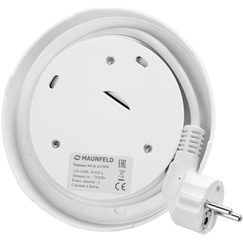 MGK-613WH Чайники MAUNFELD/ Чайник, 2200 Вт, 1.7 л., стекло, белый фото 8