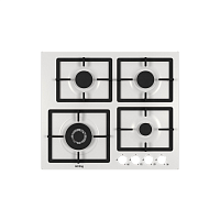 Встраиваемая варочная панель Korting/ Газ,  Crystal, 60x51 см, Газовая варочная панель 60 см, 4 высокоэффективные конфорки, WOK- сверхмощная конфорка с тройным рядом пламени, автоматический электроподжиг, газ-контроль каждой конфорки, передние металлическ