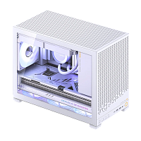 D32PROWhite Корпус без блока питания/ Case JONSBO D32 PRO, Mini-Tower, TG, no fan, 2xUSB-A 3.2 + 1xUSB-C 3.2, mATX, mDTX, mITX White