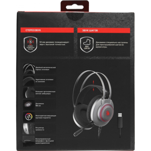 J200S Наушники с микрофоном A4Tech Bloody J200S серый 2м мониторные USB оголовье (J200S) фото 16 J200S Наушники с микрофоном A4Tech Bloody J200S серый 2м мониторные USB оголовье (J200S) фото 16
