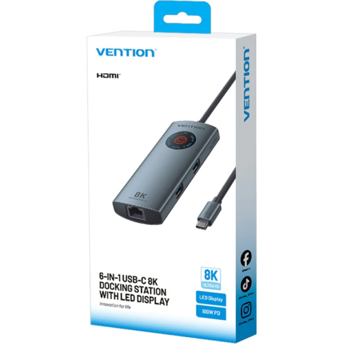 TQZHB Мультифункциональный хаб Vention USB-C 6 в 1 HDMI 8K фото 4 TQZHB Мультифункциональный хаб Vention USB-C 6 в 1 HDMI 8K фото 4