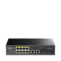 GS1010PS2 Коммутатор/ 8-10/100/1000 BASE-T Gigabit ports,2-Port 10/100/1000 BASE-T Gigabit Uplink ports, 2-1000 BASE-X SFP Slot, 8-port IEEE 802.3at PoE+ Injector, Supports PoE power up to 30W for each PoE port, Extend Mode (Port#7 and #8 support transmit