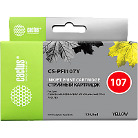 -/ Картридж струйный Cactus CS-PFI107Y желтый (130мл) для Canon IP iPF670/iPF680/iPF685/iPF770/iPF780/i
