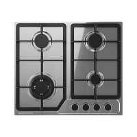 Варочная поверхность Kuppersberg/ Варочная поверхность Kuppersberg, газ, High-Tech, 60 см, автоматический электроподжиг, газ-контроль, SABAF конфорки, чугунные решетки, WOK конфорка, цвет нержавеющая сталь, цвет фурнитуры черный