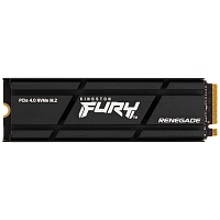 SFYRSK/1000G Твердотельный накопитель/ Kingston SSD Fury Renegade, 1000GB, M.2(22x80mm), NVMe, PCIe 4.0 x4, 3D TLC, R/W 7300/6000MB/s, IOPs 900 000/1 000 000, DRAM buffer 1024MB, TBW 1000, DWPD 0.55, with Heat Spreader (60 мес)