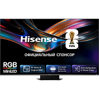 85UR9S Телевизор RGB Mini-LED 85'' Hisense/ 85", Ultra HD, VA, Local Dimming Zones 1320, 4K 48-180Hz, 2K 48-330Hz, Smart TV (HomeOS U9.5), Wi-Fi, DVB-T2/T/C/S2/S, HDR 10+, Dolby Vision, Dolby Atmos, Bluetooth, 4.1.2 CH, 2*15W(Main)+2*10W(Surround)+20W(Sub