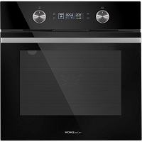 OEM6010BK Электрический духовой шкаф HOMSAir/ Электрический духовой шкаф HOMSAir, 60 л, 10 режимов, дисплей, сенсорное/поворотное (утапливаемые ручки) управление, 9 уровней мощности, гидролизная очистка, защита от детей, макс. Температура 250 градусов, цв