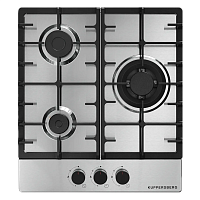 Варочная поверхность Kuppersberg/ Варочная поверхность Kuppersberg, газ, High-Tech, 45 см, автоматический электроподжиг, газ-контроль, форсунки под сжиженый газ, SABAF конфорки, чугунные решетки, цвет нержавеющая сталь, цвет фурнитуры черный