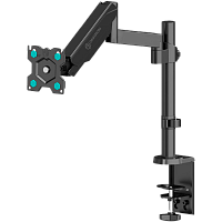 ONKRONG70BLACK Кронштейн для монитора ONKRON/ 13-34" макс. 100*100, струбцина, наклон -35º+35º поворот 360º, вылет от основание 0-534мм, макс.перемещение по вертикали 0-600мм, кабель-канал, пружина, нагрузка 1-8кг