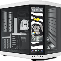 CS-HYTE-Y70TTI-WB Корпус без блока питания/ Case HYTE Y70 Touch Infinite, Midi-Tower, TG, LCD, no fans, 2xUSB-A 3.2, 1xUSB Type-C, E-ATX, ATX, mATX, mITX White Panda