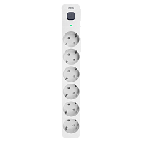SP-06W5.0M Фильтр-удлинитель PowerCom SP-06W 5.0M, 6 розеток, белый, 16А, 4кВт, 380Дж, защитные шторки, защита от КЗ, перегрузки, ВЧ и импульсных помех, кабель 3x1.5 мм2, ШхГхВ 338.5х50х40.2 мм, вес 0.82 кг./ Surge protector PowerCom SP-06W 5.0M, 6 socket