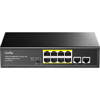 FS1010PG Коммутатор/ 8-Port 10/100M PSE RJ-45 +2 RJ45 10/100/1000M Uplink Port Unmanaged PoE+ Switch 120W, CCTV/VLAN mode support, long distance:250M at CCTV mode. Support PD Alive Function, ±4 KV Surge Protection, 802.3af/at standard, Alternative 1/2(+),