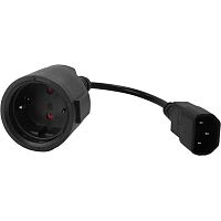 LAN-PPS/14-0.2-BK Шнур питания Lanmaster LAN-PPS/14-0.2-BK Schuko-С14 проводник.:3x0.75мм2 0.2м 220В 10А (упак.:1шт) черный