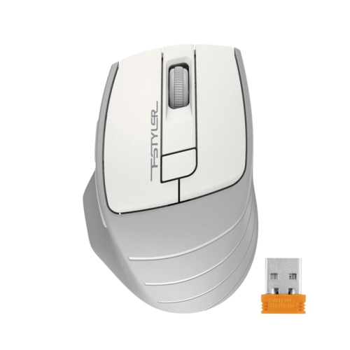 FG30WHITE Мышь A4Tech Fstyler FG30 белый/серый оптическая 2000dpi беспров. USB 6but (FG30 WHITE) фото 2 FG30WHITE Мышь A4Tech Fstyler FG30 белый/серый оптическая 2000dpi беспров. USB 6but (FG30 WHITE) фото 2