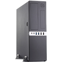 FL-203 Корпус без блока питания/ Case Foxline mATX Desktop w/o PSU, 2xUSB3.0, 2xUSB2.0, toolless, Black, 8cm. fan, no powercord