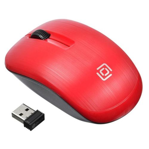 1090720 Мышь Oklick 525MW черный/красный оптическая 1000dpi беспров. USB для ноутбука 3but (1090720)