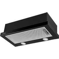 VS6085MGLASSBLACK Кухонная вытяжка MAUNFELD/ Полновстраиваемая, механическое управление, 3 скорости, 850 м3/ч, уровень шума 47 дб, цвет черный, фасад черное стекло
