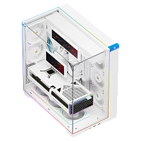 TR-A70VisionWhiteFAN5-C Корпус без блока питания/ Case Thermalright A70 Vision FAN5-C, Midi-Tower, TG, LCD, 5x120mm ARGB, 2xUSB-A 3.0, 1xUSB Type-C, ATX, mATX, mITX White