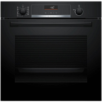 HBG536EB4 Serie 6, духовой шкаф, черный, класс энергоэффективности А, 7 режимов, 2-х слойное остекление, LCD-дисплей, утапливаемые переключатели, галогенное освещение, 10 автопрограмм, самоочистка EcoClean (задняя стенка), дверца с амортизатором SoftClose