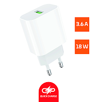 00-00022767 Сетевое З/У GoPower GPQC07 1USB 18W QC3.0 белый