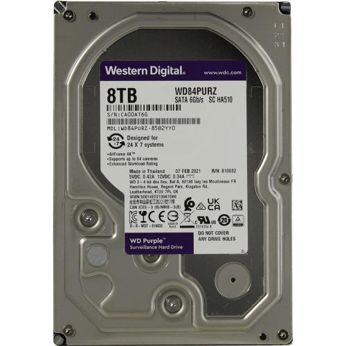 WD84PURZ Жесткий диск/ HDD WD SATA3 8Tb Purple 5640 128Mb 1 year warranty WD84PURZ Жесткий диск/ HDD WD SATA3 8Tb Purple 5640 128Mb 1 year warranty