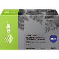 Картридж струйный/ Картридж струйный Cactus CS-EPT8651 T8651 черный (8000стр.) для Epson WF5190/5690