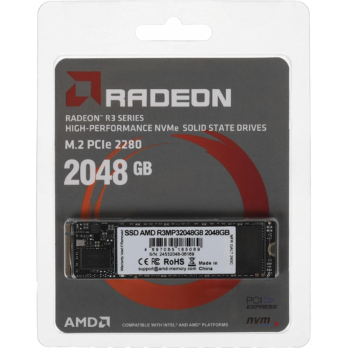 R3MP32048G8 Твердотельный накопитель AMD PCIe 3.0 x4 2TB R3MP32048G8 Radeon M.2 2280 фото 5 R3MP32048G8 Твердотельный накопитель AMD PCIe 3.0 x4 2TB R3MP32048G8 Radeon M.2 2280 фото 5
