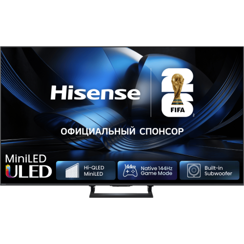 65U7S Телевизор ЖК 65'' Hisense/ 65", Ultra HD, Mini LED, ADS, Local Dimming Zones 260, 4K 48-144Hz, 2K 48-288Hz, Smart TV (HomeOS U9), Wi-Fi, DVB-T2/T/C/S2/S, HDR 10+, Dolby Vision, Dolby Atmos, Bluetooth, 2.1ch 2*10W(Main)+20W(Subwoofer), 600 nits, 1000 65U7S Телевизор ЖК 65'' Hisense/ 65", Ultra HD, Mini LED, ADS, Local Dimming Zones 260, 4K 48-144Hz, 2K 48-288Hz, Smart TV (HomeOS U9), Wi-Fi, DVB-T2/T/C/S2/S, HDR 10+, Dolby Vision, Dolby Atmos, Bluetooth, 2.1ch 2*10W(Main)+20W(Subwoofer), 600 nits, 1000