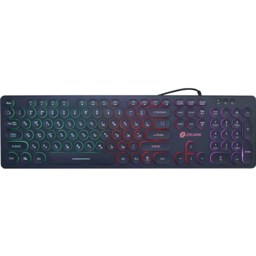 1091226 Клавиатура Oklick 420MRL черный USB slim Multimedia LED 1091226 Клавиатура Oklick 420MRL черный USB slim Multimedia LED