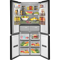 MFF190NFSB01 Холодильник MAUNFELD/ Холодильник серии Cross Door KitFit с возможностью встраивания, 190.5х83.2х65 см, Total No Frost, инверторный компрессор, сенсорное управление, LED освещение, A+, зона свежести, полезный объем 476 л, цвет: Черная нержаве