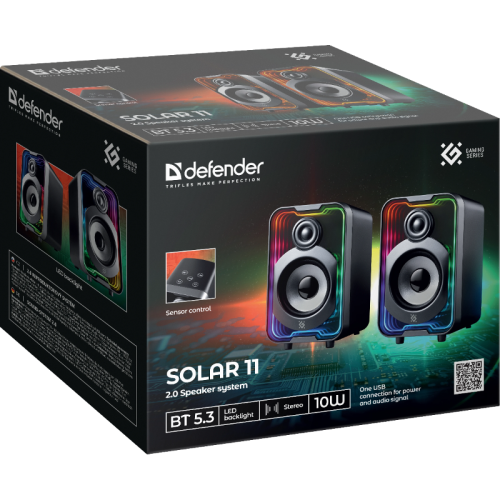 65811 Defender Акустическая 2.0 система Solar 11 10Вт, BT/RGB, питание от USB фото 8